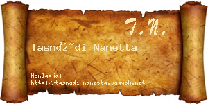 Tasnádi Nanetta névjegykártya